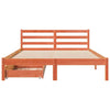 Bed Frame with Drawers Wax Brown 120x200 Solid Wood Pine M8C9