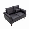 2 Seater faux leather/Linen Fabric Love Seat Sofa Armchair with Footstool Couch