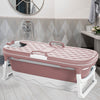 Folding Portable Bathtub Bath Tub Adult Child Warm Spa Sauna Soaking Barrel&Lid