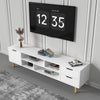 Modern TV Stand with 1 Door and 4 Shelves 2 Drawers Wood Entertainment Nckspafqf
