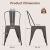 4 Pcs Stackable Kitchen Side Chairs with Wood Seat-Gun