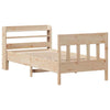 Bed Frame with Headboard 100x200 Solid Wood Pine Q0N6