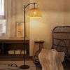 Floor Lamp with Bamboo Shade, Floor Lamp for Home Office, Bedroom, Living Room
