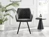 **Seconds** Falun Dark Grey Soft Touch Fabric Diamond Stitched Dining Chairs Bl