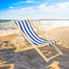 Outdoor Lounger Folding Recliner Hard Wood Garden Beach Sea Side Chair Deckchair