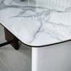 Morden White Fort Dining Table with Metal Pedestal Sintered Stone Dining Table