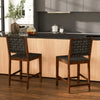 2X Woven Bar Stools Dining Chairs Solid Wood Frame Counter Height Chairs 24''