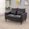 2 Seater faux leather/Linen Fabric Love Seat Sofa Armchair with Footstool Couch