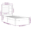 Bed Frame Grey Solid Wood 90x200 cm vidaXL