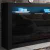 155cm Modern TV Unit Sideboard Cabinet | Black High Gloss Doors | Free LED
