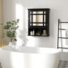 Wall-mounted Bathroom Cabinet Storage Organizer w/Mirror Doors-Black