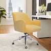 Velvet Upholstered Office Chair Wheeled Adjustable Swivel Computer Desk Armchair