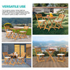3PCS Wooden Folding Bistro Set Acacia Wood Table Chair w/ Cushions Outdoor Patio