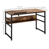 Tiltable Drafting Table Home Office Computer Desk w/ Shelf, Rustic Brown