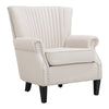 Upholstered Fabric Scalloped Wing Back Chair Armchair Lounge Sofa Fireside Seat