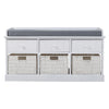 Hallway Bench Shoe Rack Entrance Storage Ottoman Cabinet Wicker Drawers Baskets
