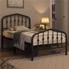 Metal Bed Frame with Arched Headboard and Footboard/Heavy Duty Slat Support