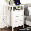 Bedside Table with Charging Station, Nightstand with 2 Outlets and 2 USB Ports