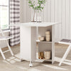 Mobile Drop Leaf Dining Table Folding Desk SpaceSaving Kitchen Storage Breakfast