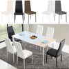 2/4/6x Upholstered Cushion High Back Dining Chairs Set Faux Leather Kitchen Seat
