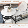 2PCS Modern Nesting Coffee Table 2-in-1 Detachable Table Set w/ Faux Marble Top
