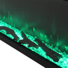 Freestand Large 60'' Electric Fireplace Inset Fire Glass 3 Side Panoramic Remote