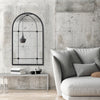 Large Window Garden Mirror Metal Arch Frame Indoor Outdoor Floral Decor UK