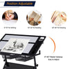 Glass Drafting Table Adjustable Desk, Tilting Drawing Table w/ Stool 2 Drawers