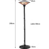 Electric Patio Heater Outdoor Garden Warmer Standing Halogen Heating Pull Switch