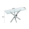 Clear Glass Top Console Table Living Room Hallway Display Side Table Chrome Legs