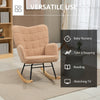Wingback Rocking Chair for Nursing, Nursery Glider Rocker Modern Armchair Brown