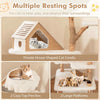 Modern Wooden Cat Towe 149 cm Tall Solid Wood Cat Tree-White