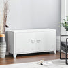 Metal TV Stand Sideboard Office Filing Storage Cabinet Cupboard Doors Cable Hole