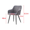 2 Pcs Dining Chairs Velvet/PU Cushion Backrest Seats Reception Armchairs Kitchen
