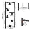 Metal Clothes Stand Coat Rack Corner Hall Tree Closet W/ Storage Shelves