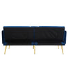 Modern Velvet Sofa Bed 2 Seater Click Clack Sofa Settee Recliner Couch Blue