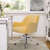 Velvet Upholstered Office Chair Wheeled Adjustable Swivel Computer Desk Armchair