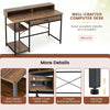 Industrial Computer Desk Home Office Writing Desk Workstation W/ Drawer& Shelves