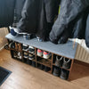 Rustic Brown Shoe Bench Seat Cushion Shoe Rack Storage Cabinet Shelf Organiser