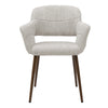Grey Linen Dining Chairs 2PC/Set Kitchen Leisure Seat w/ Metal Legs Accent Chair