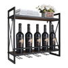 Wall Wine Bottle Rack Holder with Hanging Glass Holder Storage Display Shelf NEW