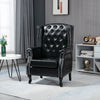Chesterfield-style Wing Back Armchair Tufted Accent Chair Black