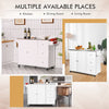 113x46CM Rolling Kitchen Island Cart Utility Storage Cart w/5 Wheels White