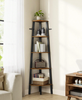 5-Tier Industrial Corner Ladder Shelf Freestanding Bookshelf Display Plant Rack