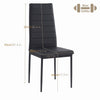 4pcs Black Faux Leather Dining Chairs Metal Legs Kitchen Dining Room Chairs