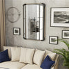 Rustic Metal Pipe Mirror Rectangular Decorative Wall Mirror with Attached Hanger