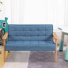 Solid Wooden Frame Scandi Linen Armchair Mini Sofa Button Upholstered Kids Chair