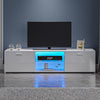 Panana 160cm TV Unit Stand Cabinet White High Gloss 2 Door Storage RGB LED Light