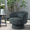Knitted Velvet Swivel Cuddle Sofa Chair Single Tub Armchair Padded Seat w/Pillow