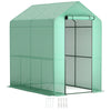 Walk in Garden Greenhouse w/Shelves Steeple Grow House 120 x 186 x 190 cm Green